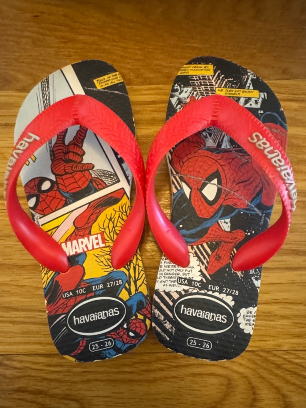 Havaianas Kids Spider-Man Comic Red Strap Flip Flops